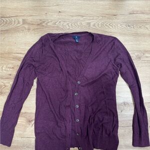 GAP Women's Maroon Cardigan Sweater